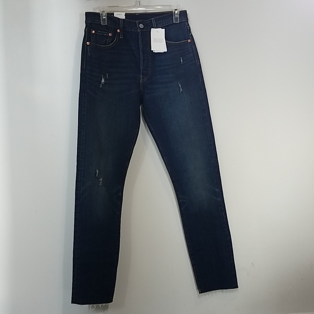 Nwt [LEVIS 501] SKINNY Button FLY Raw Hem Jeans - Picture 3 of 5